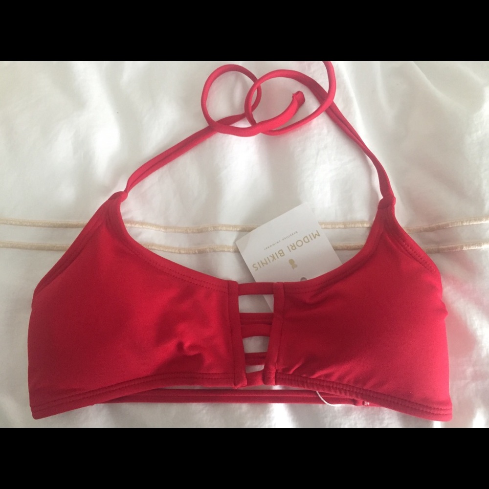 Midori bikinis Pele red mau loa bikini top M